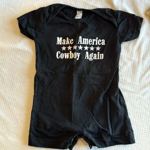 “Make America cowboy again” organic cotton romper